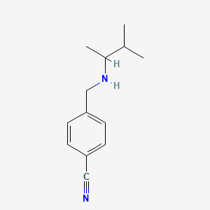 molecular formula C13H18N2 B13282703 4-{[(3-Methylbutan-2-yl)amino]methyl}benzonitrile 