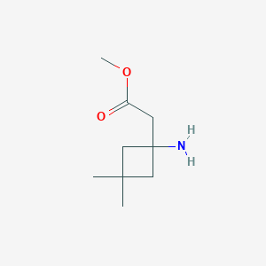 molecular formula C9H17NO2 B13282771 Methyl 2-(1-amino-3,3-dimethylcyclobutyl)acetate 