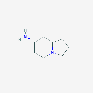 molecular formula C8H16N2 B13282784 (7S)-Octahydroindolizin-7-amine 