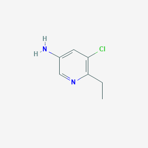 molecular formula C7H9ClN2 B13282819 5-Chloro-6-ethylpyridin-3-amine 
