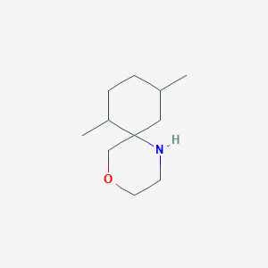 molecular formula C11H21NO B13282836 7,10-Dimethyl-4-oxa-1-azaspiro[5.5]undecane 