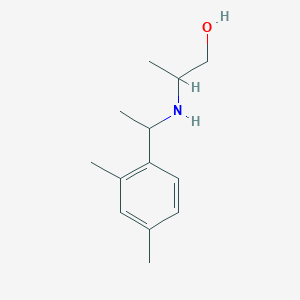 molecular formula C13H21NO B13282859 2-{[1-(2,4-Dimethylphenyl)ethyl]amino}propan-1-ol 