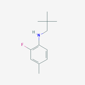 molecular formula C12H18FN B13282884 N-(2,2-dimethylpropyl)-2-fluoro-4-methylaniline 