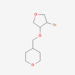 molecular formula C10H17BrO3 B13282898 4-{[(4-Bromooxolan-3-yl)oxy]methyl}oxane 