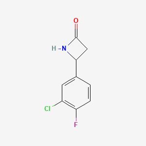 molecular formula C9H7ClFNO B13282928 4-(3-Chloro-4-fluorophenyl)azetidin-2-one 