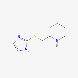 molecular formula C10H17N3S B13282938 2-([(1-Methyl-1H-imidazol-2-YL)sulfanyl]methyl)piperidine 