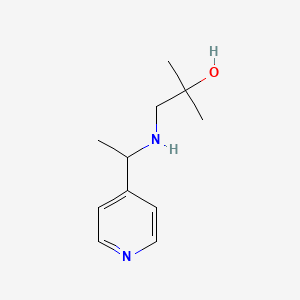 molecular formula C11H18N2O B13282941 2-Methyl-1-{[1-(pyridin-4-yl)ethyl]amino}propan-2-ol 
