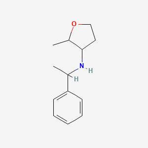 molecular formula C13H19NO B13282952 2-Methyl-N-(1-phenylethyl)oxolan-3-amine 