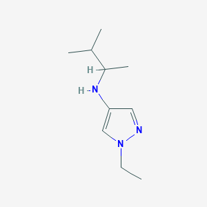 molecular formula C10H19N3 B13282954 1-ethyl-N-(3-methylbutan-2-yl)-1H-pyrazol-4-amine 