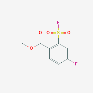 molecular formula C8H6F2O4S B13282961 Methyl 4-fluoro-2-(fluorosulfonyl)benzoate 