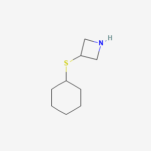 molecular formula C9H17NS B13283090 3-(Cyclohexylsulfanyl)azetidine 