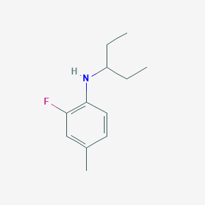 molecular formula C12H18FN B13283095 2-fluoro-4-methyl-N-(pentan-3-yl)aniline 