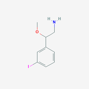 molecular formula C9H12INO B13283102 2-(3-Iodophenyl)-2-methoxyethan-1-amine 