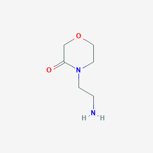 molecular formula C6H12N2O2 B13283153 4-(2-Aminoethyl)morpholin-3-one 