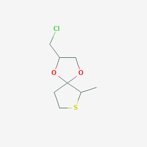 molecular formula C8H13ClO2S B13283164 2-(Chloromethyl)-6-methyl-1,4-dioxa-7-thiaspiro[4.4]nonane 