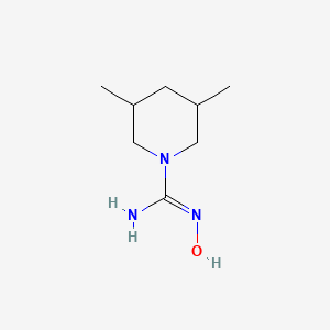 molecular formula C8H17N3O B13283171 N'-hydroxy-3,5-dimethylpiperidine-1-carboximidamide 