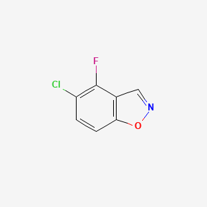 molecular formula C7H3ClFNO B13283182 5-Chloro-4-fluoro-1,2-benzoxazole 