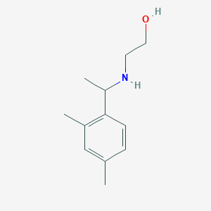 molecular formula C12H19NO B13283193 2-{[1-(2,4-Dimethylphenyl)ethyl]amino}ethan-1-ol 