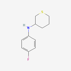 molecular formula C11H14FNS B13283202 N-(4-fluorophenyl)thian-3-amine 