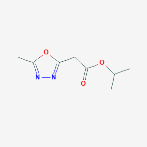 molecular formula C8H12N2O3 B13283208 Propan-2-yl 2-(5-methyl-1,3,4-oxadiazol-2-yl)acetate 