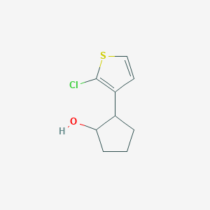 molecular formula C9H11ClOS B13283227 2-(2-Chlorothiophen-3-yl)cyclopentan-1-ol 