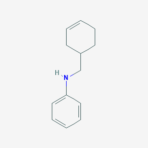 molecular formula C13H17N B13283229 N-(cyclohex-3-en-1-ylmethyl)aniline 