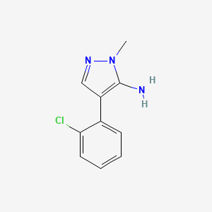 molecular formula C10H10ClN3 B13283266 4-(2-Chlorophenyl)-1-methyl-1H-pyrazol-5-amine 