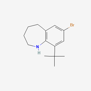molecular formula C14H20BrN B13283313 7-Bromo-9-tert-butyl-2,3,4,5-tetrahydro-1H-1-benzazepine 