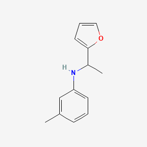 molecular formula C13H15NO B13283322 N-[1-(furan-2-yl)ethyl]-3-methylaniline 