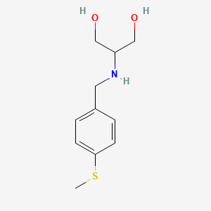 molecular formula C11H17NO2S B13283325 2-({[4-(Methylsulfanyl)phenyl]methyl}amino)propane-1,3-diol 