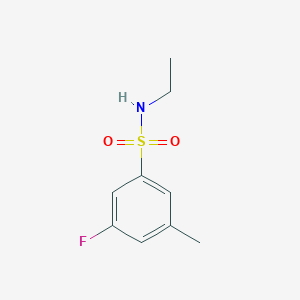 molecular formula C9H12FNO2S B13283383 N-Ethyl-3-fluoro-5-methylbenzene-1-sulfonamide 