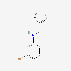 molecular formula C11H10BrNS B13283399 3-bromo-N-(thiophen-3-ylmethyl)aniline 
