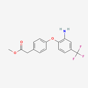 molecular formula C16H14F3NO3 B1328340 Methyl 2-{4-[2-amino-4-(trifluoromethyl)phenoxy]-phenyl}acetate CAS No. 721948-20-5