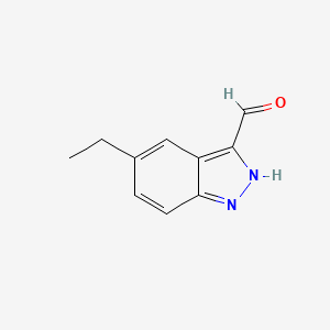 molecular formula C10H10N2O B13283416 5-Ethyl-1H-indazole-3-carbaldehyde 