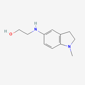 molecular formula C11H16N2O B13283468 2-[(1-Methyl-2,3-dihydro-1H-indol-5-yl)amino]ethan-1-ol 