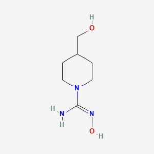 molecular formula C7H15N3O2 B13283472 N'-hydroxy-4-(hydroxymethyl)piperidine-1-carboximidamide 