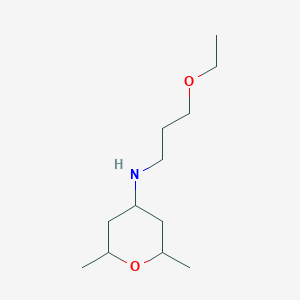 molecular formula C12H25NO2 B13283544 N-(3-Ethoxypropyl)-2,6-dimethyloxan-4-amine 