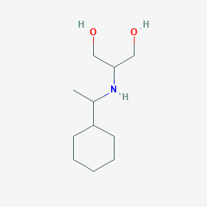 molecular formula C11H23NO2 B13283586 2-[(1-Cyclohexylethyl)amino]propane-1,3-diol 