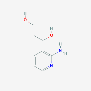 molecular formula C8H12N2O2 B13283606 1-(2-Aminopyridin-3-yl)propane-1,3-diol 