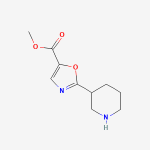 molecular formula C10H14N2O3 B13283610 Methyl 2-(piperidin-3-yl)-1,3-oxazole-5-carboxylate 
