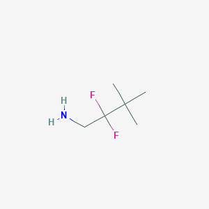 molecular formula C6H13F2N B13283615 2,2-Difluoro-3,3-dimethylbutan-1-amine 