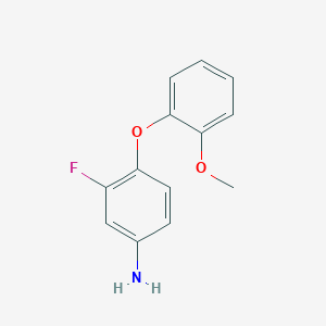 molecular formula C13H12FNO2 B1328362 3-Fluoro-4-(2-methoxyphenoxy)aniline CAS No. 946663-94-1
