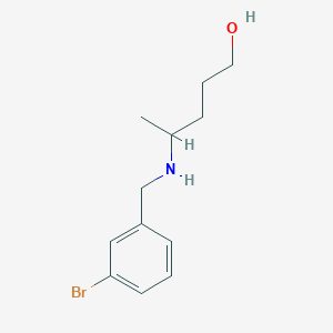 molecular formula C12H18BrNO B13283655 4-{[(3-Bromophenyl)methyl]amino}pentan-1-ol 