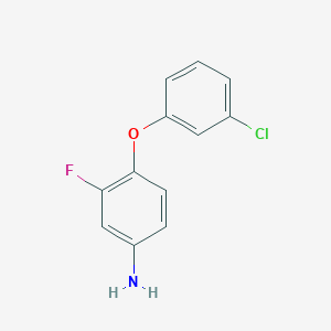 molecular formula C12H9ClFNO B1328367 4-(3-Chlorophenoxy)-3-fluoroaniline CAS No. 946699-10-1