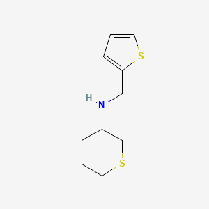 molecular formula C10H15NS2 B13283686 N-(thiophen-2-ylmethyl)thian-3-amine 