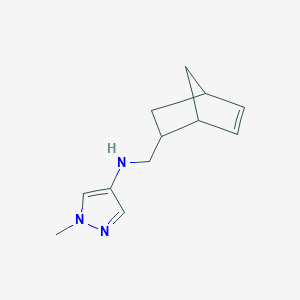 molecular formula C12H17N3 B13283698 N-{bicyclo[2.2.1]hept-5-en-2-ylmethyl}-1-methyl-1H-pyrazol-4-amine 