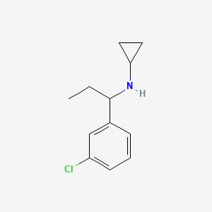 molecular formula C12H16ClN B13283703 N-[1-(3-chlorophenyl)propyl]cyclopropanamine 