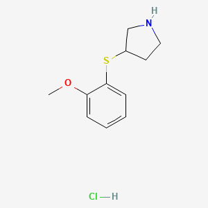 molecular formula C11H16ClNOS B13283707 3-[(2-Methoxyphenyl)sulfanyl]pyrrolidine hydrochloride 