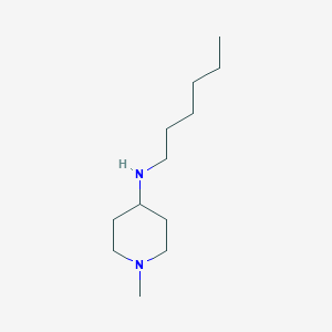 molecular formula C12H26N2 B13283708 N-hexyl-1-methylpiperidin-4-amine 