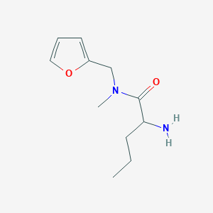 molecular formula C11H18N2O2 B13283740 2-amino-N-(furan-2-ylmethyl)-N-methylpentanamide 